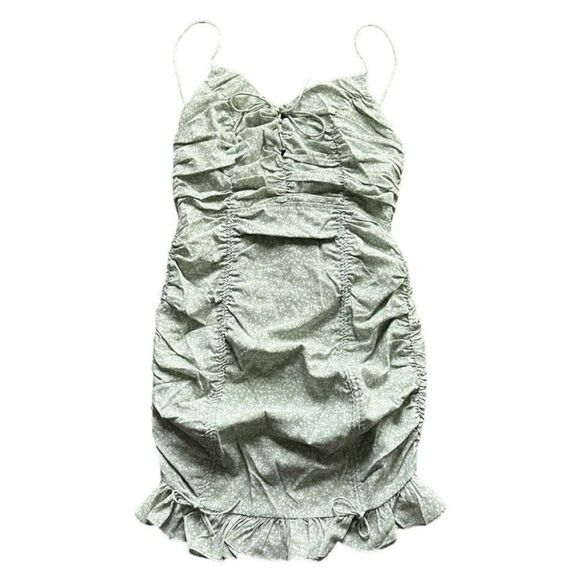 More To Come X Revolve Janet Ruched Mini Dress in Green Pistachio Floral Medium - Picture 4 of 8